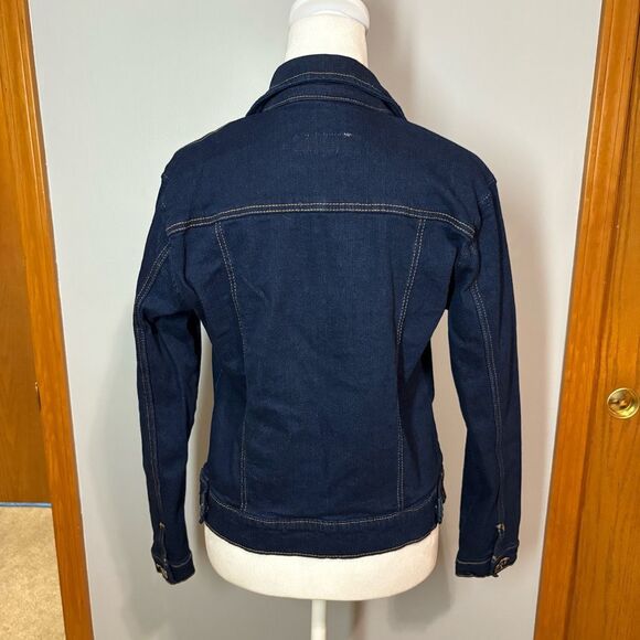 Calvin Klein Jeans dark‎ blue denim cropped jean jacket size M NEW - Picture 5 of 10